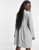 Thumbnail for your product : Brave Soul Tall lizzie high neck smock dress in grey