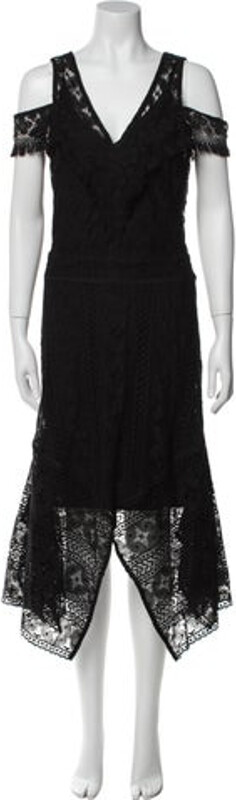 Rodebjer V-Neck Long Dress Rodebjer Evening Gown Black Short Sleeve with V-Neck