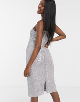 Thumbnail for your product : Jaded Rose Maternity exclusive sequin cami midi dress in iridescent silver