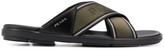 Thumbnail for your product : Prada Cross-Strap Logo Sandals
