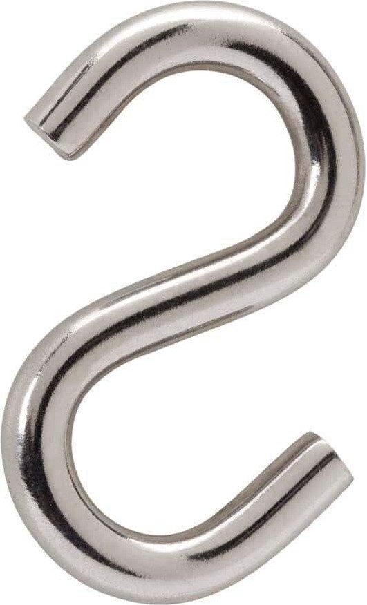 Everbilt 0.170 in. x 2-1/4 in. Stainless Steel Rope S-Hook (2-Pack)