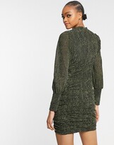 Thumbnail for your product : Vila ruched mini dress in green