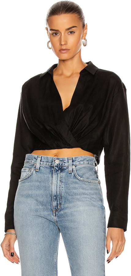 Marissa Webb Maxwell Linen Shirt in Linen Black | FWRD - ShopStyle
