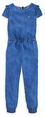 girls chambray jumpsuit