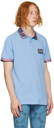 Versace Jeans Couture Blue Tapestry Polo