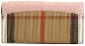 Burberry House Check And Leather Continental Wallet