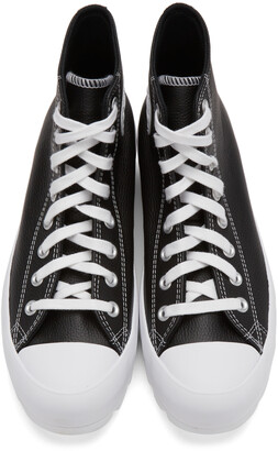 Converse Black Leather Lugged Chuck Taylor All Star High Sneakers