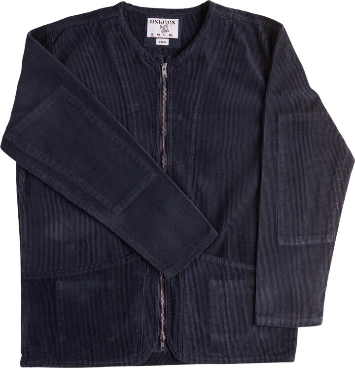 Uskees 3030 Collarless Cord Zip Jacket Midnight Blue ShopStyle