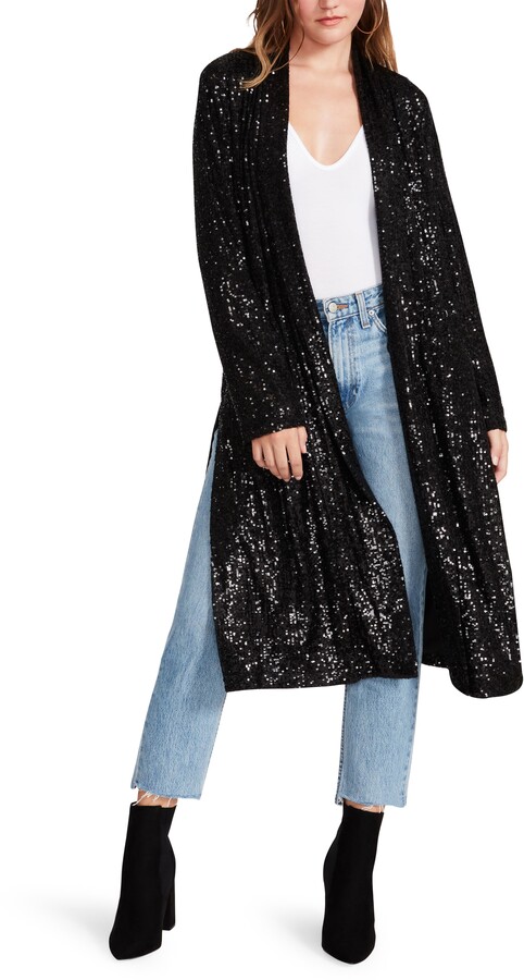 sequin open front jacket