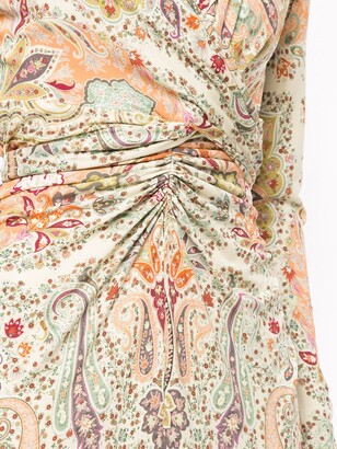 Etro Paisley-Print Ruched Dress
