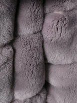Thumbnail for your product : Yves Salomon silk panelled wide collar coat