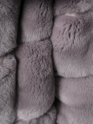 Yves Salomon silk panelled wide collar coat