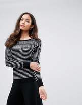 Thumbnail for your product : Shae Stripe Crew Neck Sweater-Black