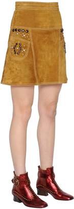 Coach High Waisted Studded Suede Skirt