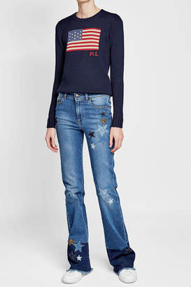 RED Valentino Flared Jeans with Star Patches