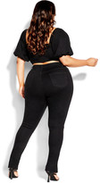 Thumbnail for your product : City Chic Denim Puff Shirt - black wash
