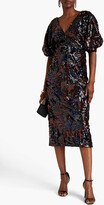 Thumbnail for your product : Costarellos Open-back Sequined Chiffon Midi Dress