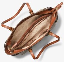 Michael Kors Voyager Medium Two-Tone Crossgrain Leather Tote Bag - ShopStyle