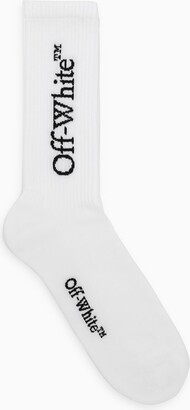Off-White White/black cotton sports socks