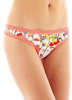 Thumbnail for your product : JCPenney Flirtitude Lace-Trim Thong Panties