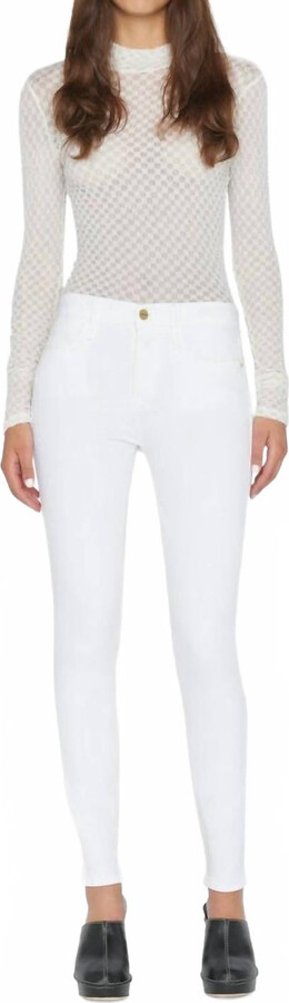 Frame Le High Skinny Jeans In White