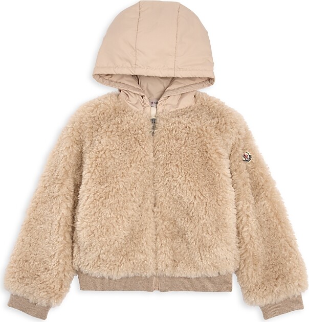Moncler Girls' Teddy Zip Up Hoodie - Little Kid