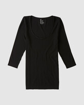 Thumbnail for your product : Boody - Women's Black Sleepwear - 3-4 Sleeve Scoop Top - Size S at The Iconic
