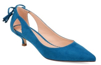 teal kitten heel shoes