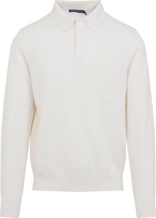 Ralph Lauren Purple Label Long Sleeved Knitted Polo Shirt