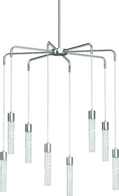 Orren Ellis 1568-3 Tristen 8-Light Integrated LED Indoor Chrome Chandelier with Clear Bubble Acrylic