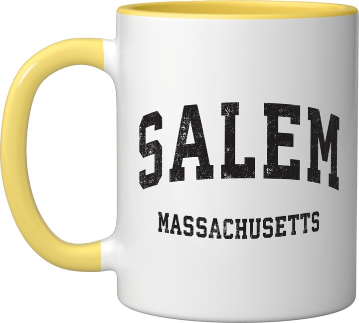 Salem MA Retro T-Shirts & Tees Salem Massachusetts MA Vintage Athletic Sports Design Ceramic Mug, White