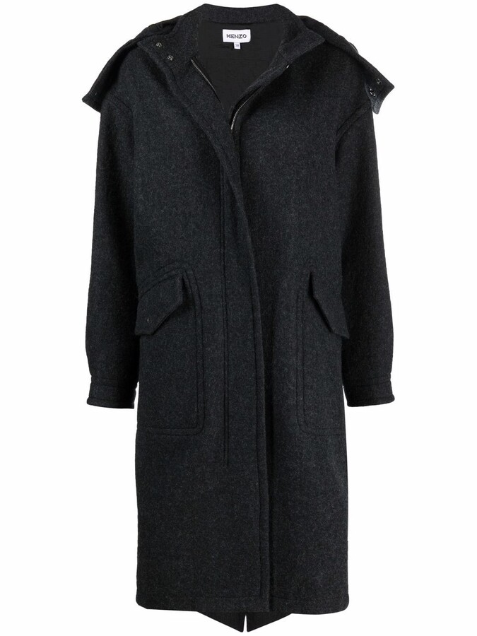 Kenzo Mantel oversized zip-up coat - ShopStyle