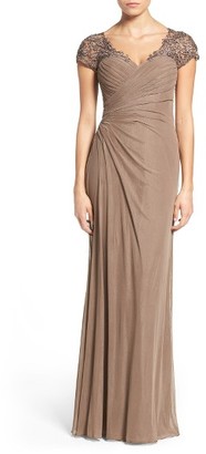 La Femme Women's Fashions Embellished Jersey A-Line Gown