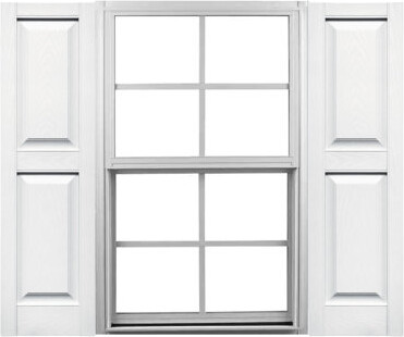 Mid America Mid-America Vinyl, Custom Two Equal Panels, Raised Panel Shutters, w/Installation Shutter-Lok's