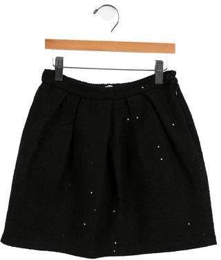 Il Gufo Girls' Embellished Wool-Blend Skirt