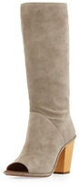 Thumbnail for your product : PeepToe VC Signature Opah Peep-Toe Suede Knee Boot, Roccia Gray