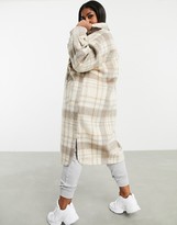 Thumbnail for your product : ASOS Curve DESIGN Curve longline shacket in check