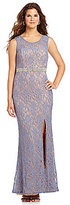 Thumbnail for your product : Jodi Kristopher Embellished-Waist Lace Gown
