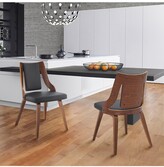 Thumbnail for your product : Armen Living Set Of 2 Aniston Walnut Wood Dining Chairs
