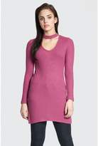 Thumbnail for your product : Select Fashion Fashion Womens Pink Rib Chocker Tunic - size 6