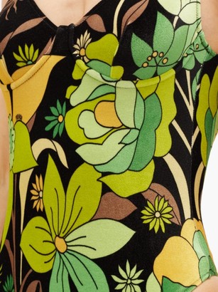 Fendi Dream Garden-print Velvet Swimsuit - Green Print