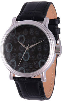 Marvel Comics Mens Black Leather Strap Watch-Wma000050 Family