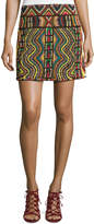 Thumbnail for your product : Valentino Geometric Beaded Mini Skirt, Multi