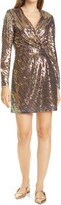 Thumbnail for your product : Ted Baker Pipii Sequin Long Sleeve Faux Wrap Cocktail Dress