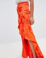 Thumbnail for your product : ASOS Design DESIGN jacquard maxi with ruched waist