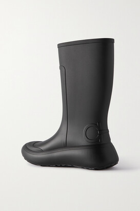 Ferragamo Logo-detailed Rubber Rain Boots - Black - ShopStyle