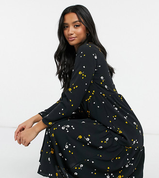 Petite long sleeve black dress Clearance