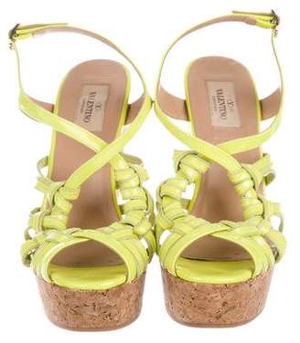 Valentino Patent Leather Wedge Sandals