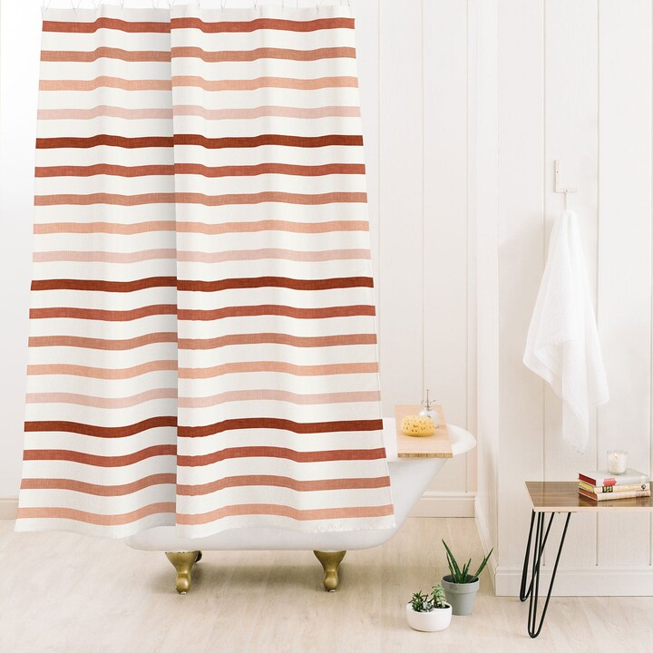 Deny Designs Little Arrow Design Co Terra Cotta Stripes Shower Curtain -  ShopStyle
