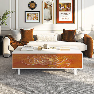 Red Barrel Studio French retro painted storage coffee table